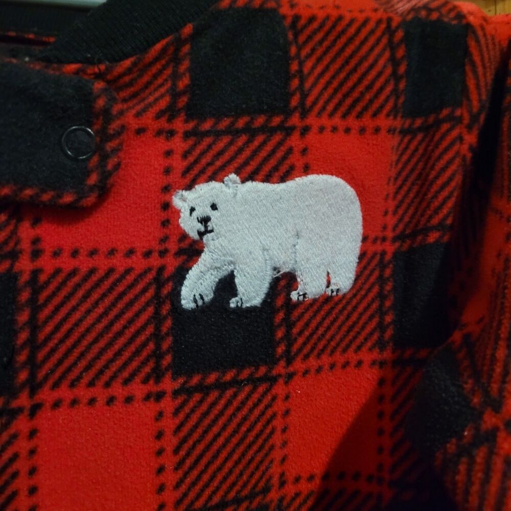 2T LOT Xmas Pj sleeper PJ Buffalo Check Polar Bear Gymboree Dinosaur Santasaur - Picture 3 of 13